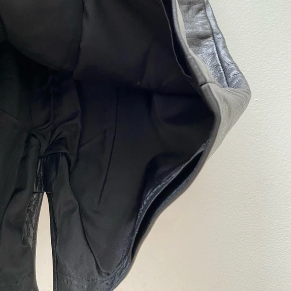 VINTAGE - Black Leather High Waisted Danier Skirt - Picture 5 of 7